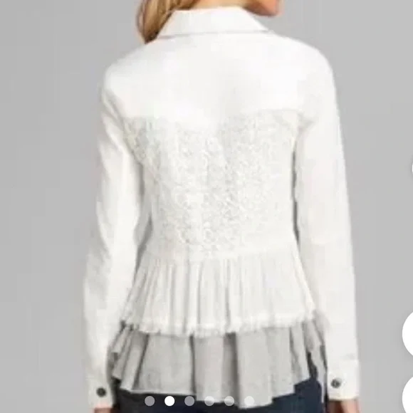 Free People White Lace Detail Jacket - Picture 2 of 5